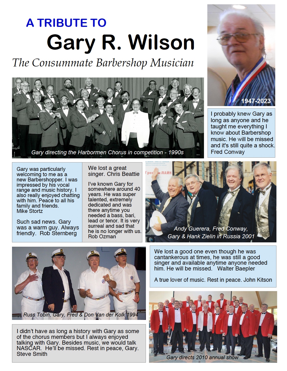 Tribute to Gary Wilson, February 2023